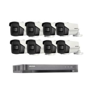عدد 8 كاميرات 8 ميجا انالوج 60 متر + جهاز تسجيل 8 قنوات يدعم حتي 8 ميجا