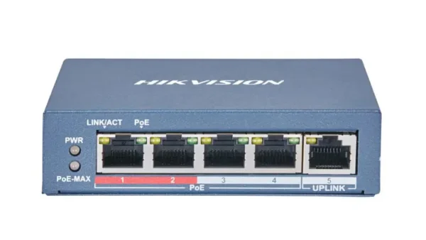 DS-3E0105P-E(B) مفتاح HIKVISION غير مُدار بأربعة منافذ