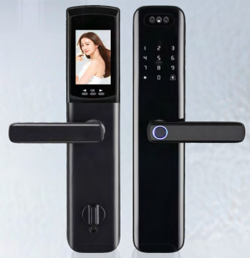 NEXLK-F-W — قفل باب ذكي يدعم فتح الوجه (Face ID) وبصمة الإصبع