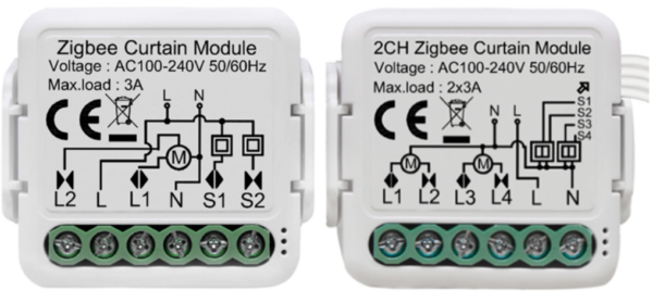 NEXRE-1C-Z — وحدة مفتاح ستائر Zigbee أحادية القناة (1CH) تعمل
