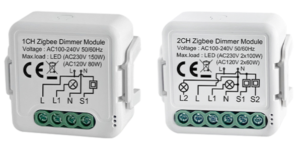 NEXRE-2D-Z — وحدة تعتيم ذكية Zigbee ميني بتوصيل N وL، ثنائية