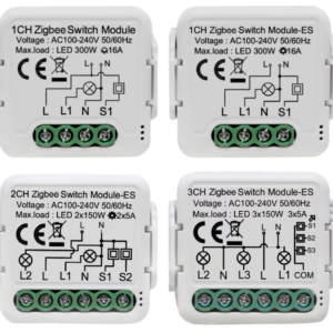 NEXRE-3G-Z — وحدة مفتاح ذكي Zigbee بتوصيل N وL، أحادية (2 Gang)