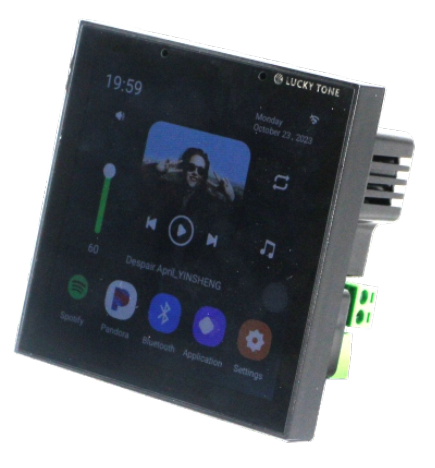 NEXSC-BA-4 — شاشة لمس 4 بوصات مزوّدة بمضخّم صوت 2×25 واط، تدعم