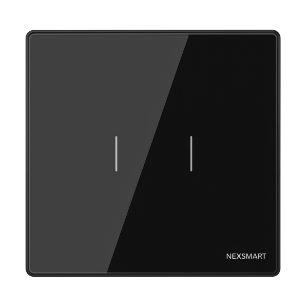 NEXSW-TB-2G-Z — مفتاح حائط ذكي Zigbee ثنائي (2 Gang) مزوّد