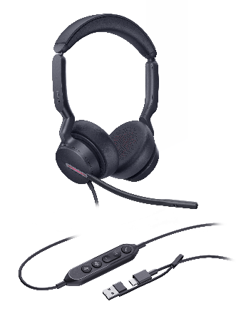 Yealink UH46 Dual Teams USB-C/A – سماعة رأس ثنائية للأعمال