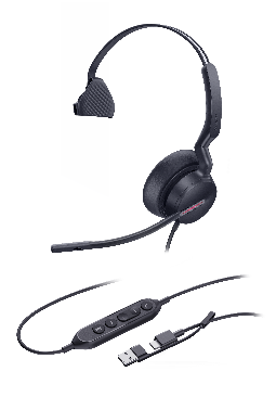 Yealink UH46 Mono Teams USB-C/A – سماعة رأس أحادية للأعمال